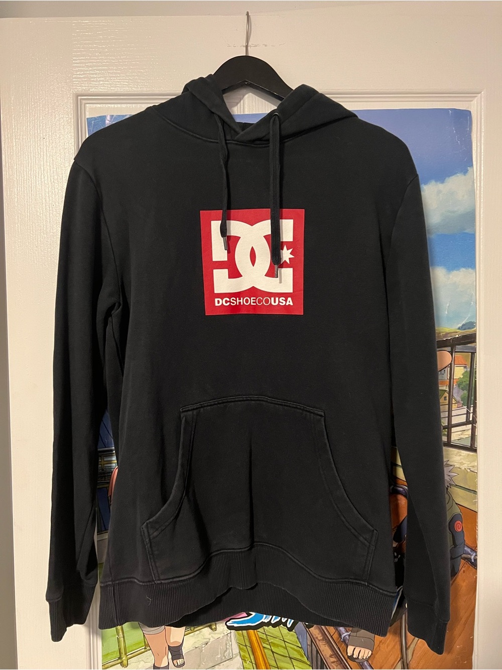 DC Black Hoodie with Red Logo